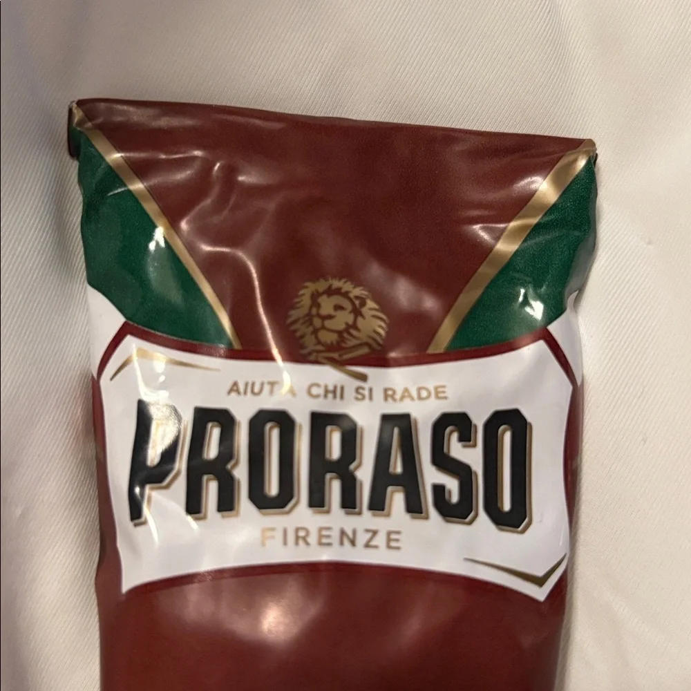 PRORASO Red Shaving Cream In A Tube - Shea Butter, Sandalwood Thick Coarse Beard